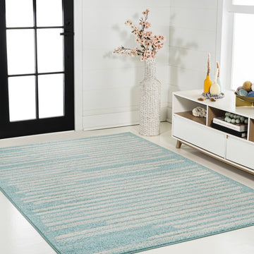 Khalil Modern Berber Stripe Area Rug